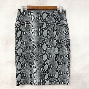 Michael Kors Office Siren Skirt Womens 4 Snakeskin‎ Print Mobwife Grunge Retro